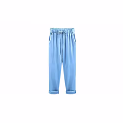 ) Women's Casual Summer Trousers - blue, UK 16 (3XL
