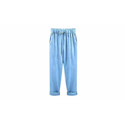 ) Women's Casual Summer Trousers - blue, UK 16 (3XL
