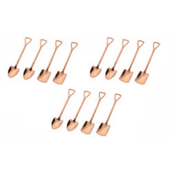 Shovel and Spade Stainless Steel Spoons - 6 pcs, Rose gold