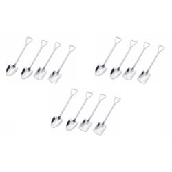 Shovel and Spade Stainless Steel Spoons - 6 pcs, Sliver