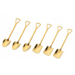 Shovel and Spade Stainless Steel Spoons - 3 pcs, Gold