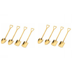 Shovel and Spade Stainless Steel Spoons - 4 pcs, Gold