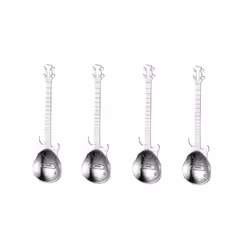 Set of 4 Stainless Steel Guitar Spoons - 4 , silver