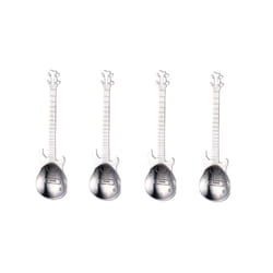 Set of 4 Stainless Steel Guitar Spoons - 4 , silver