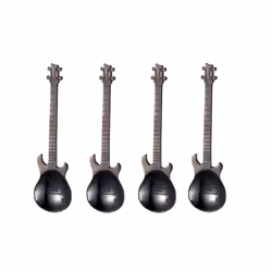Set of 4 Stainless Steel Guitar Spoons - 4 , black