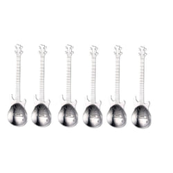 Set of 4 Stainless Steel Guitar Spoons - 6, silver