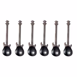Set of 4 Stainless Steel Guitar Spoons - 6, black