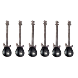 Set of 4 Stainless Steel Guitar Spoons - 6, black