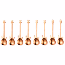 Set of 4 Stainless Steel Guitar Spoons - 8 , rose gold