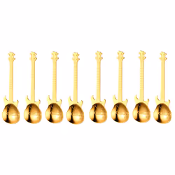 Set of 4 Stainless Steel Guitar Spoons - 8 , gold