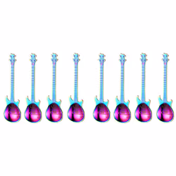 Set of 4 Stainless Steel Guitar Spoons - 8 , rainbow