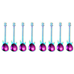 Set of 4 Stainless Steel Guitar Spoons - 8 , rainbow