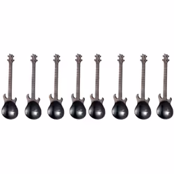 Set of 4 Stainless Steel Guitar Spoons - 8 , black