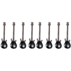 Set of 4 Stainless Steel Guitar Spoons - 8 , black