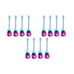 Set of 4 Stainless Steel Guitar Spoons - 12, rainbow