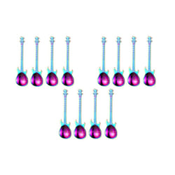 Set of 4 Stainless Steel Guitar Spoons - 12, rainbow