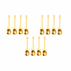 Set of 4 Stainless Steel Guitar Spoons - 12, gold