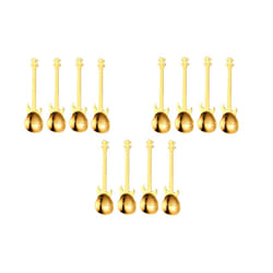 Set of 4 Stainless Steel Guitar Spoons - 12, gold