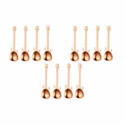 Set of 4 Stainless Steel Guitar Spoons - 12, rose gold