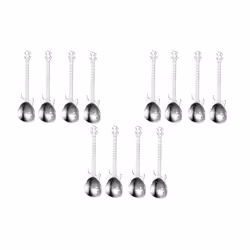 Set of 4 Stainless Steel Guitar Spoons - 12, silver