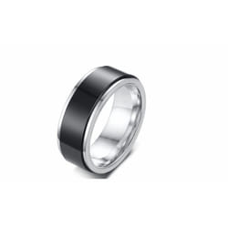 Stainless Steel Men's Ring - r, silver
