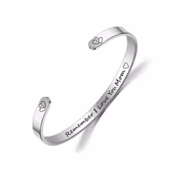Family Stainless Steel Lettering Bracelet - mom