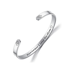 Family Stainless Steel Lettering Bracelet - mom