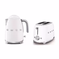 SMEG 2-Slice Toaster and 1.7-litre Kettle Set - white