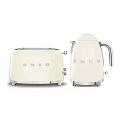 SMEG 2-Slice Toaster and 1.7-litre Kettle Set - cream