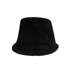 Fleece Lined Women's Winter Bucket Hat - black
