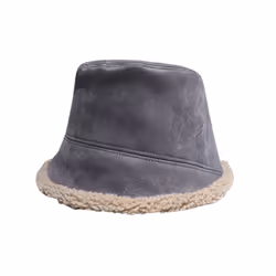Fleece Lined Women's Winter Bucket Hat - grey