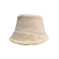 Fleece Lined Women's Winter Bucket Hat - white