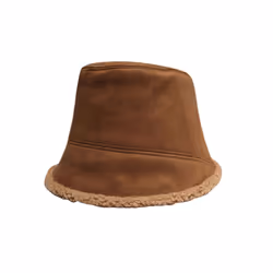Fleece Lined Women's Winter Bucket Hat - brown