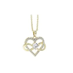 Infinite Heart Pendant Necklace - gold