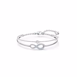 Double Layer Infinity Bracelet - Silver