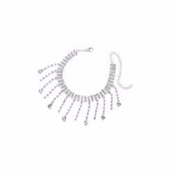 Summer Rhinestone Anklets - Silver