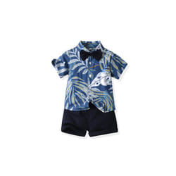 Children's Hawaiian Shirt and Shorts Set - Blue, 6 Years