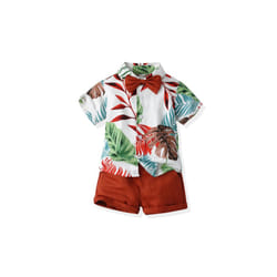 Children's Hawaiian Shirt and Shorts Set - Red, 6 Years