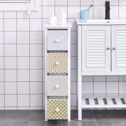 HOMCOM Drawer Cabinet, 4 Drawer Storage Organizer Unit Bathroom Bedroom - Additional view 5
