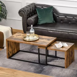 HOMCOM Set of 2 Coffee Tables, Side Table, Tea Table for Living Room
