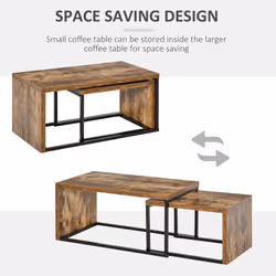 HOMCOM Set of 2 Coffee Tables, Side Table, Tea Table for Living Room - Additional view 6
