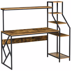 HOMCOM Computer Desk with Shelves Home Office Study Table for Small Spaces