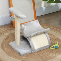 PawHut Cat Tree Plush Scratcher Kitty Activity Play Centre Tunnel Dangling Ball - Additional view 5