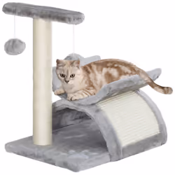 PawHut Cat Tree Plush Scratcher Kitty Activity Play Centre Tunnel Dangling Ball - Additional view 8