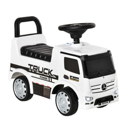 HOMCOM 3-in-1 Ride On Car Kids Mercedes Truck Storage for 12 - 36 Months White