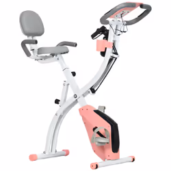 HOMCOM 2-In-1 Folding Exercise Bike with 8-Level Magnetic Resistance Pink - Additional view 8