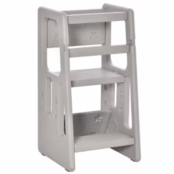 HOMCOM Kids Step Stool, Adjustable Standing Platform, Toddler Kitchen Stool