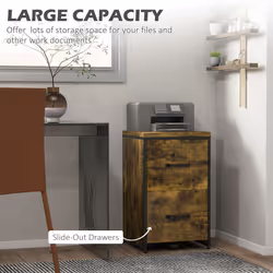 Vinsetto 70cm Vertical Office Filing Cabinet w/ 2 Drawer, Hanging File Folder