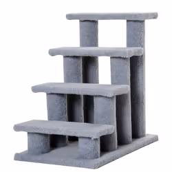 PawHut Dog Steps for Bed 4 Step Pet Stairs for Sofa Dog Cat Climb Ladder Grey - Additional view 8
