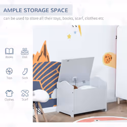 HOMCOM 40x60cm Kids Storage Box Toy Organiser for Child 3 Yrs+ Bedroom Grey - Additional view 5